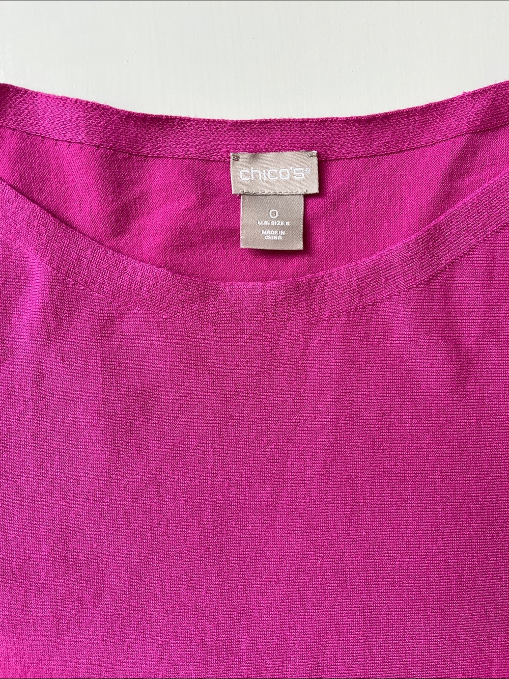 CHICO’s Fuchsia Long Sleeve Boatneck Top - Picture 2 of 4